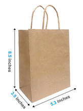 Load image into Gallery viewer, Paper takeout bags with twisted handles|5.3"x 3.5"x 8.5"|W12720