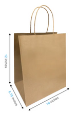 Load image into Gallery viewer, Paper takeout bags with twisted handles|10"x 6.5"x 12"|W12781
